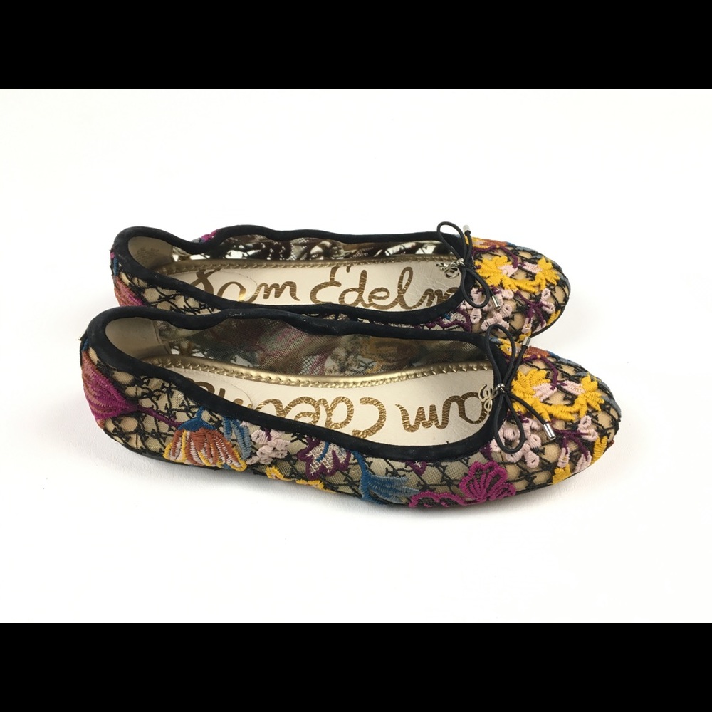 Sam Edelman Floral Slip On Flats 6.5
